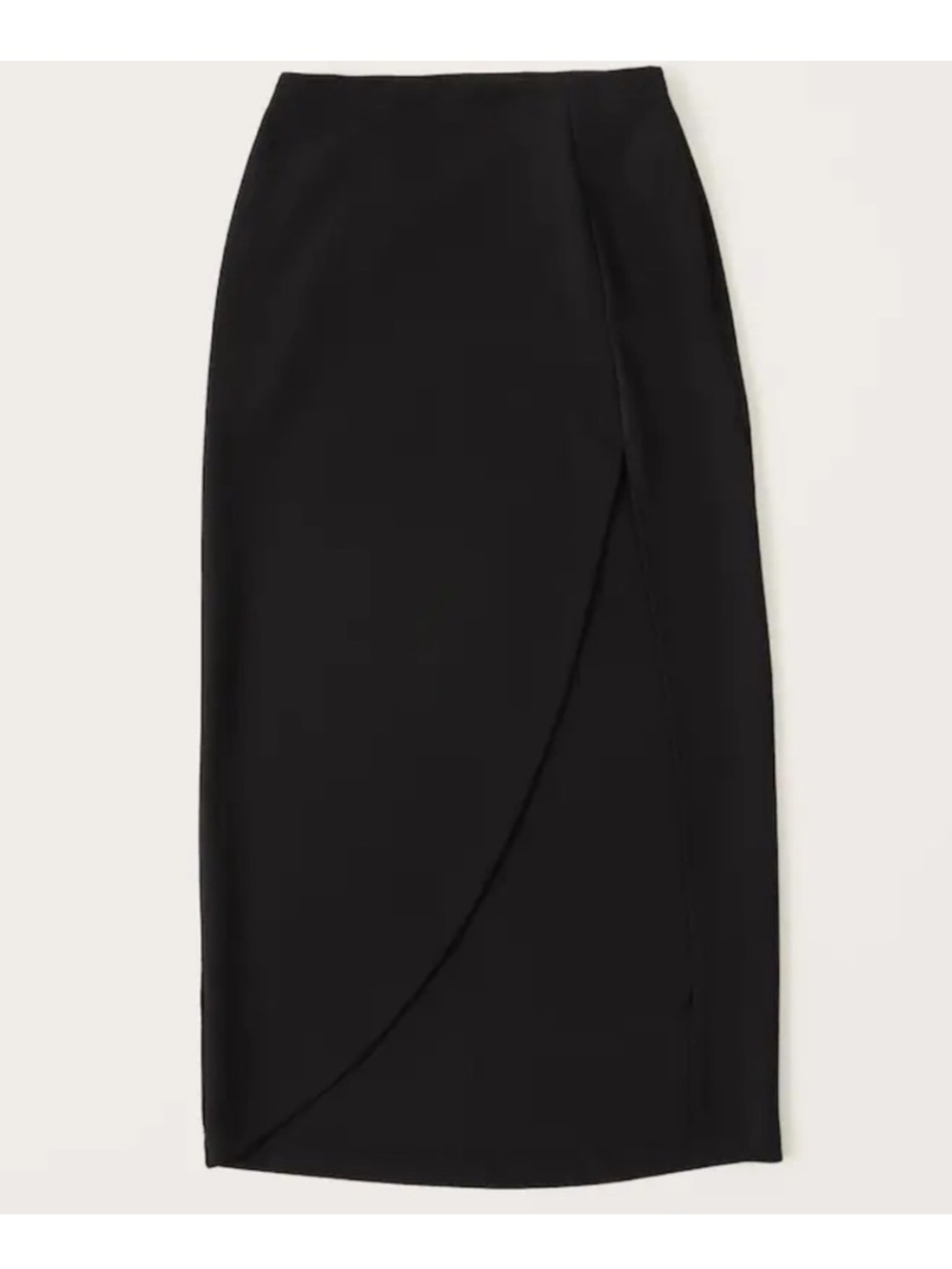 Abercrombie & Fitch Black Tulip Wrap Midi Skirt